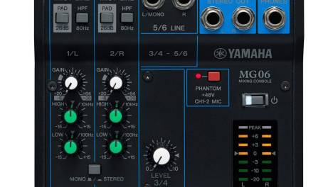 yamaha雅马哈 mg06 6路调音台控制乐队舞台演出扩声模拟调音台