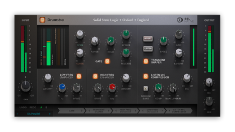 solid state logic ssl drumstrip 鼓组动态以及均衡控制效果软件